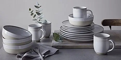 Royal Doulton Brushed Glaze Porcelain Stoneware 16-piece Dinnerware Set - White Royal Doulton