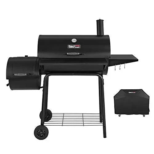 Royal Gourmet CC1830SC Charcoal Grill Offset Smoker with Cover - Black Royal Gourmet