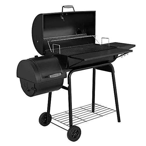 Royal Gourmet CC1830SC Charcoal Grill Offset Smoker with Cover - Black Royal Gourmet