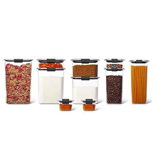 Rubbermaid Brilliance Pantry Organization & Food Storage Containers with Airtight Lids, Set of 10 (20 Pieces Total) Rubbermaid