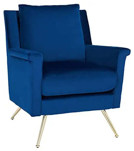 SAFAVIEH Home Collection Cerise Accent Arm Chair - Navy Velvet/Gold Safavieh