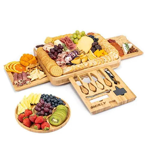 SMIRLY Cheese Board | Large Bamboo Charcuterie Board Set SMIRLY