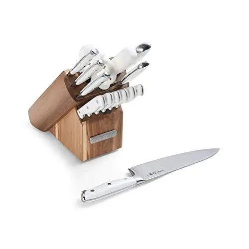 Sabatier Forged Triple Rivet 15-Piece Knife Block Set - White Sabatier