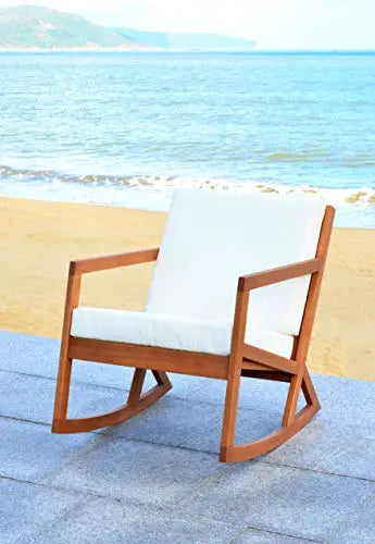 Safavieh Outdoor Chair | Patio Rocking Chair - Natural/Beige Safavieh