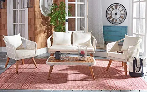 Safavieh Outdoor Collection Raldin Beige Rope 4-Piece Patio Set Safavieh