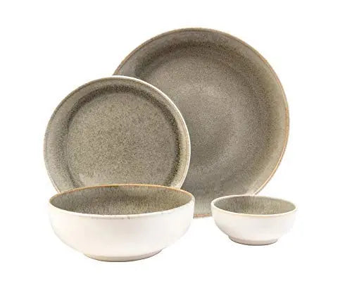 Sango Dinnerware Set, Resona Moss 16-Piece Stoneware - Green Sango