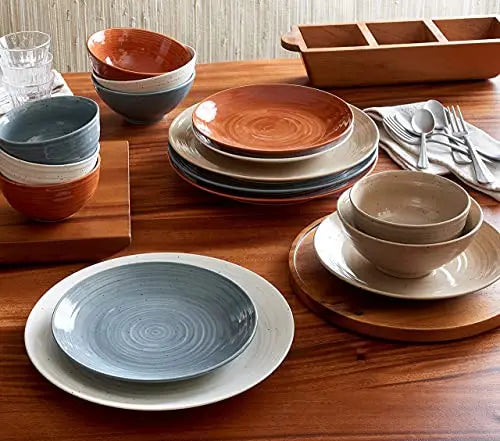 Sango Siterra Dinnerware Set, Painter's Palette 16-Piece Stoneware Set - Multicolor Sango