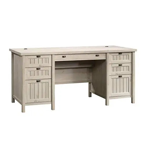 Sauder Costa Executive Desk - Chalked Chestnut Finish Sauder