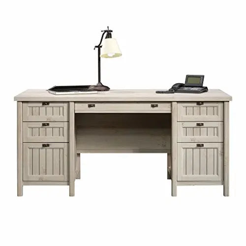 Sauder Costa Executive Desk - Chalked Chestnut Finish Sauder