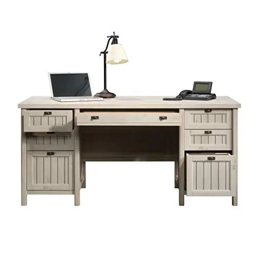 Sauder Costa Executive Desk - Chalked Chestnut Finish Sauder