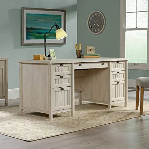 Sauder Costa Executive Desk - Chalked Chestnut Finish Sauder