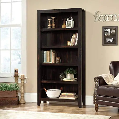 Sauder Dakota Pass Bookcase, 5 Shelves - Char Pine Finish Sauder