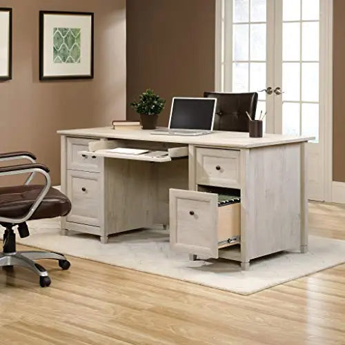 Sauder Edge Water Office Desk | Executive Desk - Chalked Chestnut Sauder