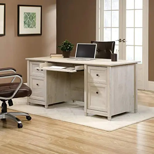 Sauder Edge Water Office Desk | Executive Desk - Chalked Chestnut Sauder