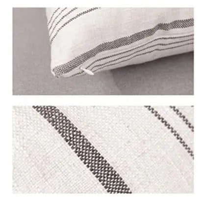 Set of 2 Decorative Accent Farmhouse Modern Throw Pillow Cover, 18"x18" - Off White with Grey Stripes Sunlit