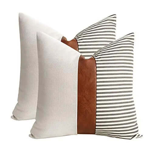 Farmhouse Modern Tan Throw Pillow Covers