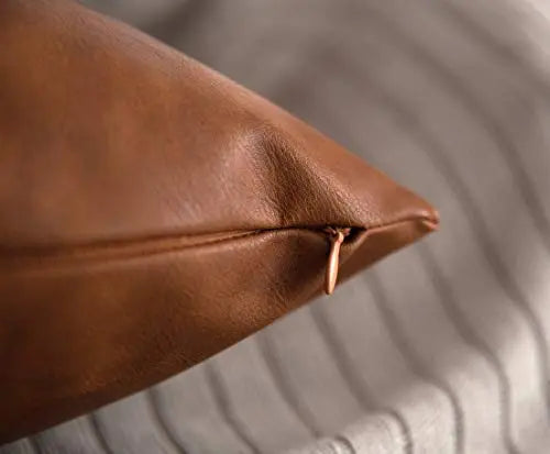 HOMFINER Faux Leather Throw Pillow Covers