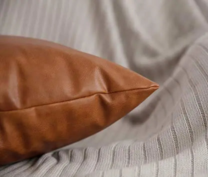 HOMFINER Faux Leather Throw Pillow Covers