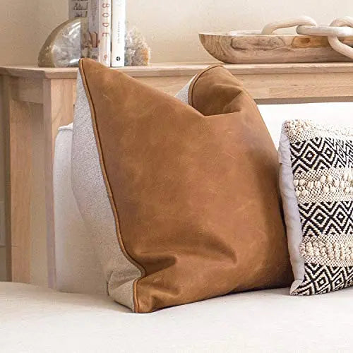 Poly and Bark Dobla Italian Leather Throw Pillow Set 