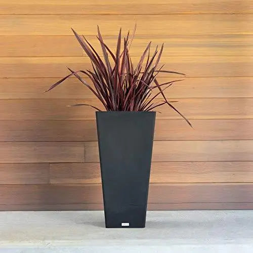 Set of 2 Veradek V-Resin Indoor/Outdoor Taper Planters - Black Veradek