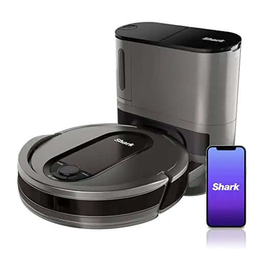 Shark Robot Vacuum | Self-Empty Base, Bagless, Row-by-Row Cleaning - Gray