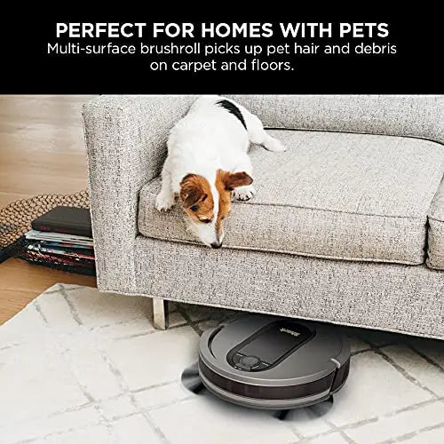 Shark AV911S EZ Wi-Fi Robot Vacuum with Self-Empty Base, Bagless, Row-by-Row Cleaning, Perfect for Pet Hair - Gray Shark