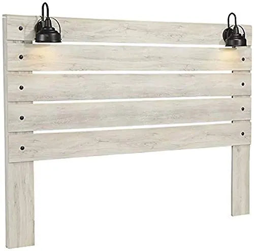 Signature Design by Ashley Cambeck Farmhouse Panel Headboard ONLY with USB Charging Stations - Whitewash Signature Design by Ashley