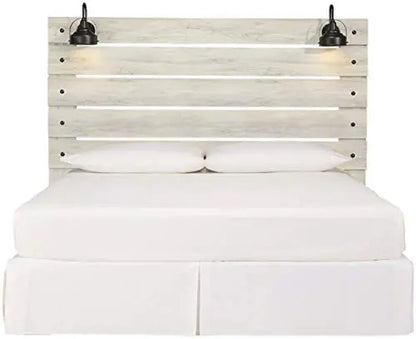 Signature Design by Ashley Cambeck Farmhouse Panel Headboard ONLY with USB Charging Stations - Whitewash Signature Design by Ashley