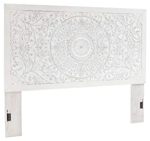 Signature Design by Ashley Paxberry Boho Chic Panel Adjustable Headboard ONLY, King, Whitewash Signature Design by Ashley