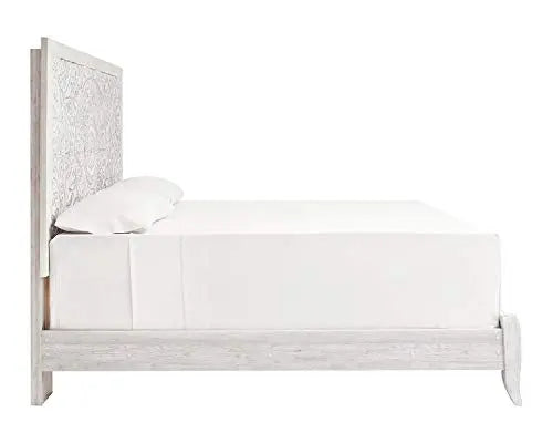 Signature Design by Ashley Paxberry Boho Chic Panel Adjustable Headboard ONLY, King, Whitewash Signature Design by Ashley