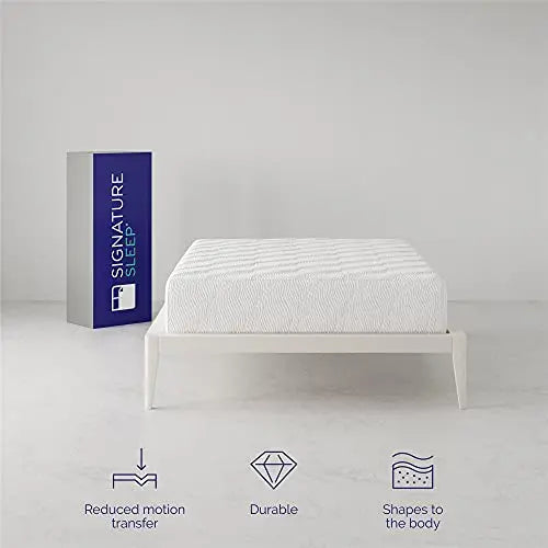 Signature Sleep Memoir 12" High-Density, Responsive Memory Foam Mattress - White Signature Sleep