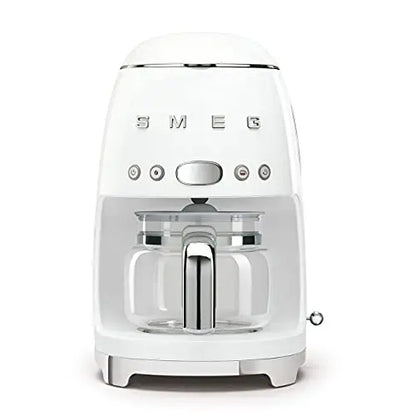 Smeg Retro Coffee Maker | 50's Style Aesthetic Drip Coffee Machine - White Smeg