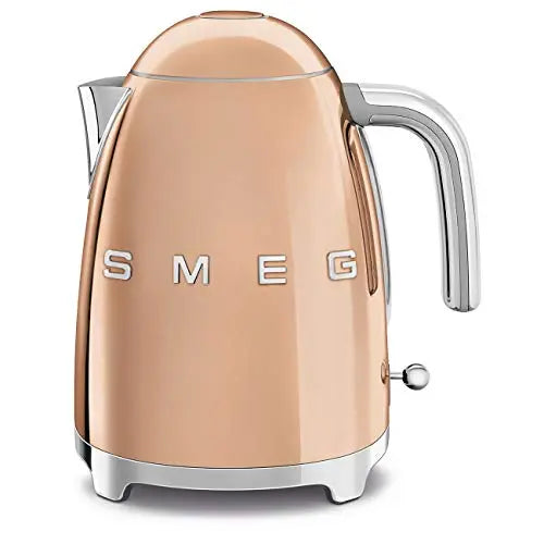 Smeg Retro Kettle | 50's Style Aesthetic Electric Kettle with Embossed Logo - Rose Gold Smeg