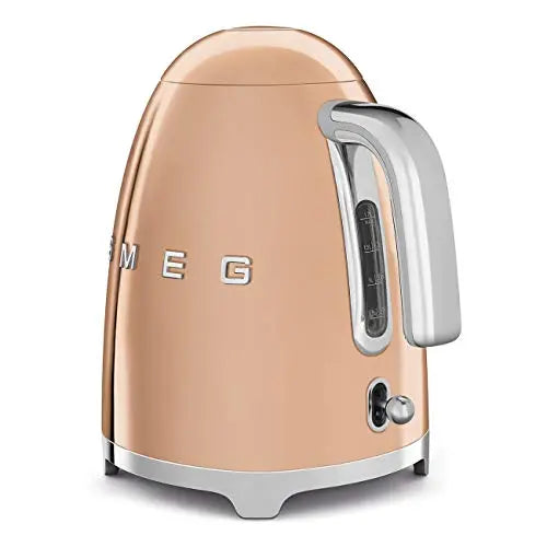 Smeg Retro Kettle | 50's Style Aesthetic Electric Kettle with Embossed Logo - Rose Gold Smeg