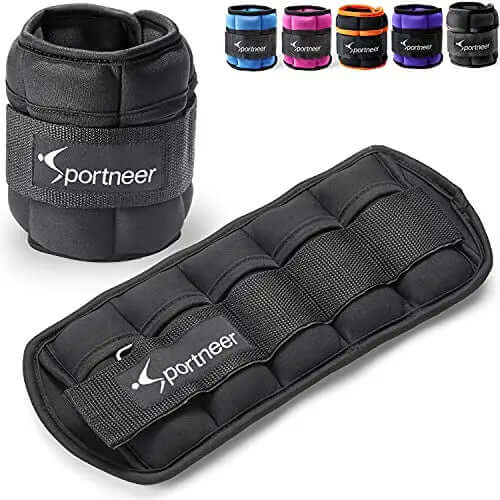 Sportneer Adjustable Ankle Weights 1 Pair, 10 lbs - Black Sportneer