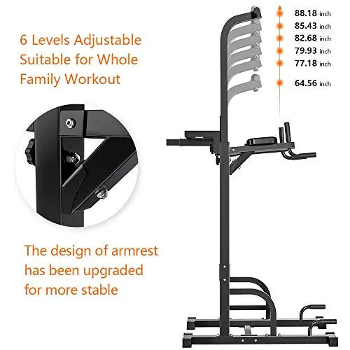 Sportsroyals Power Tower Pull Up Dip Station Assistive Trainer  Multi-Function Home Gym Strength Training Fitness Equipment 440LBS