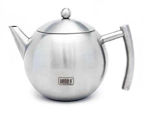 Stainless Steel Teapot With Infuser, 1.5 Liter, 50 oz - Silver Venoly