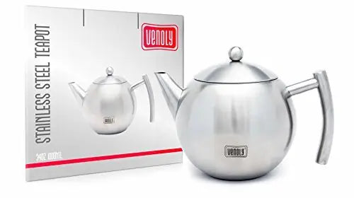 Stainless Steel Teapot With Infuser, 1.5 Liter, 50 oz - Silver Venoly