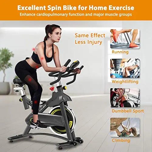 Stationary Exercise Bike | Indoor Cycling Bike with Comfortable Seat Cushion, Tablet Holder and LCD Monitor Cyclace