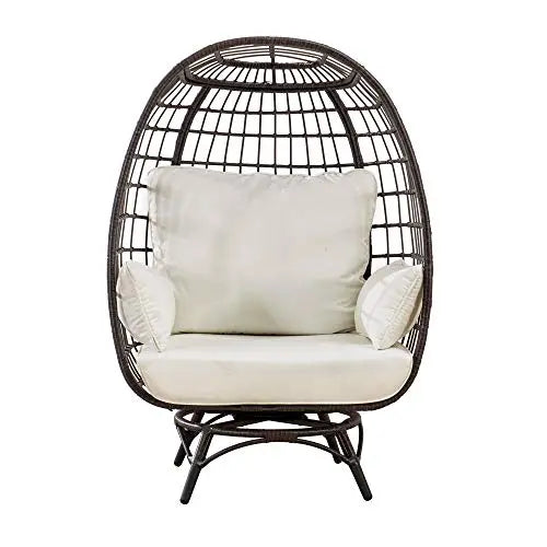 Sunjoy Laura Swivel Egg Cuddle Chair - Brown Sunjoy