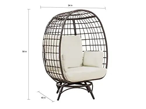 Sunjoy Laura Swivel Egg Cuddle Chair - Brown Sunjoy