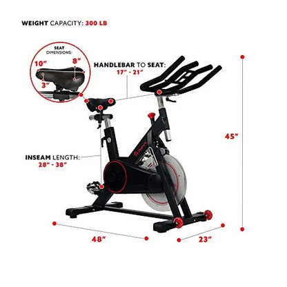 Sunny Health & Fitness Magnetic Belt Drive Indoor Cycling Bike SF-B1805 - Black Sunny Health & Fitness
