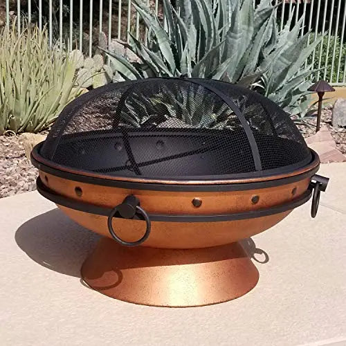 Sunnydaze Large Copper Finish Outdoor Fire Pit Bowl - 30 Inch Sunnydaze