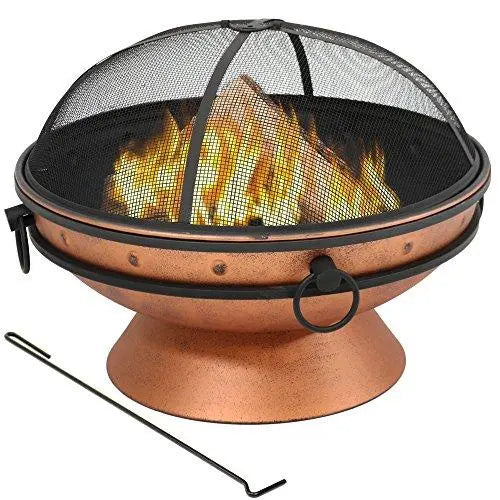 Sunnydaze Large Copper Finish Outdoor Fire Pit Bowl - 30 Inch Sunnydaze