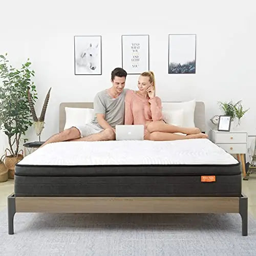 Sweetnight Cool Gel Memory Foam Mattress in a Box | 12" Plush Pillow Top Hybrid Mattress - Grey Sweetnight