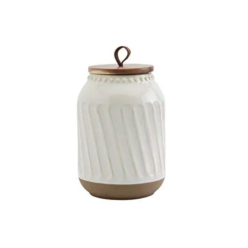 Tabletops Gallery Ceramic Canisters, 3-Piece Set - White Cream Tabletops Gallery Timeless Designs Since 1983