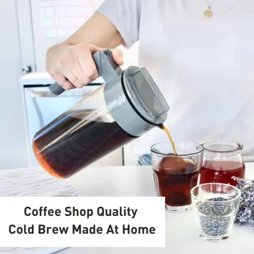 Takeya Cold Brew Coffee Maker | Patented Deluxe Coffee Brewer, 1 QT - Black Takeya