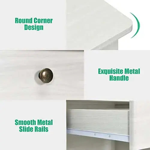 Tangkula Office Desk | Vintage Desk, Hutch, Drawers + Shelves - White Tangkula
