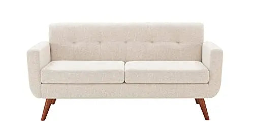 Tbfit Loveseat Sofa, 65" W, Modern Button Tufted Upholstered Sofa - Beige 