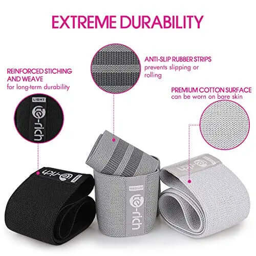 Te-Rich Resistance Bands Fabric Workout Bands - Main Image